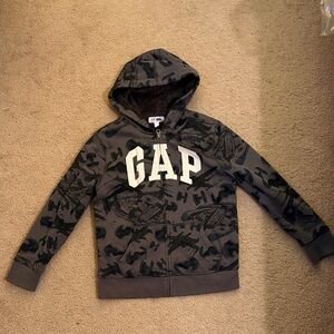 GAP Kids x starwars Camouflage Gray Hoodie size 10 boys